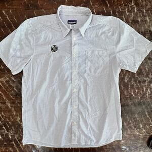 Patagonia Odell Brewing Shirt Mens Large Grid Button Up Short Sleeve